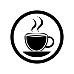 Coffee Cup Icon — Cafe App Symbol on White Background.