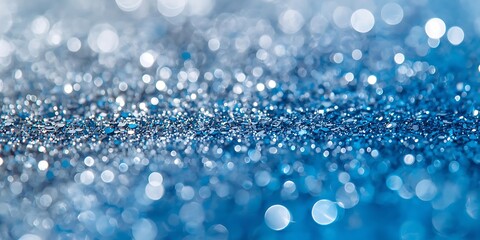 Fototapeta premium Sparkling Festive Lights in Blue and Silver Tones