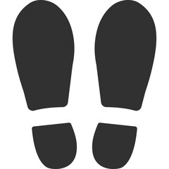 Dark Gray Footprint Icons on Transparent Background Representing Steps and Direction