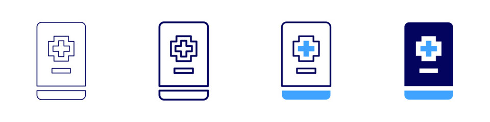 Obraz premium Health food app icon in 4 different styles. Thin Line, Line, Bold Line, Duotone. Duotone style. Editable stroke