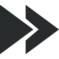 Dark Gray Forward Arrow Symbol With Transparent Background Indicating Progress Movement Speed And Direction