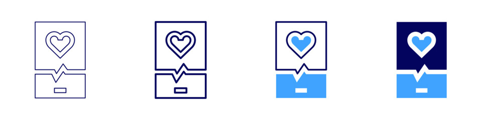 Workout app icon in 4 different styles. Thin Line, Line, Bold Line, Duotone. Duotone style. Editable stroke