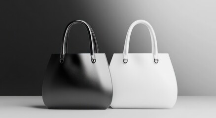 Leather bag mock up isolated on black and white. Clear purse mockup mockup of woman accessories. Empty pouches.