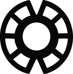 Obraz premium Abstract Circular Geometric Symbol with Radial Spokes and Inner Circle for Minimalist Branding and Technology Design