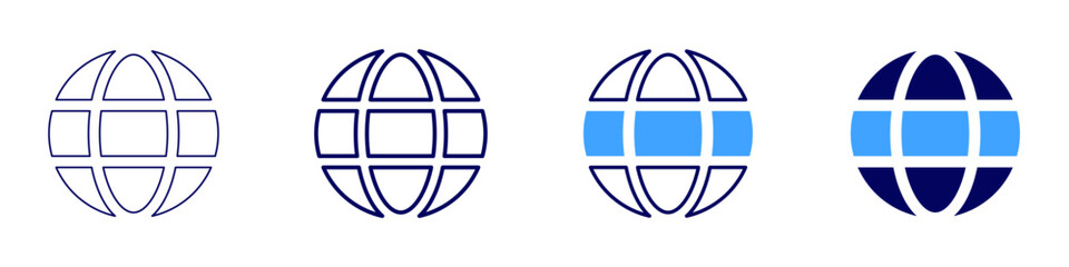 Global supply icon in 4 different styles. Thin Line, Line, Bold Line, Duotone. Duotone style. Editable stroke