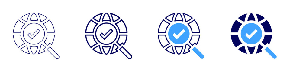 Global sustainability icon in 4 different styles. Thin Line, Line, Bold Line, Duotone. Duotone style. Editable stroke