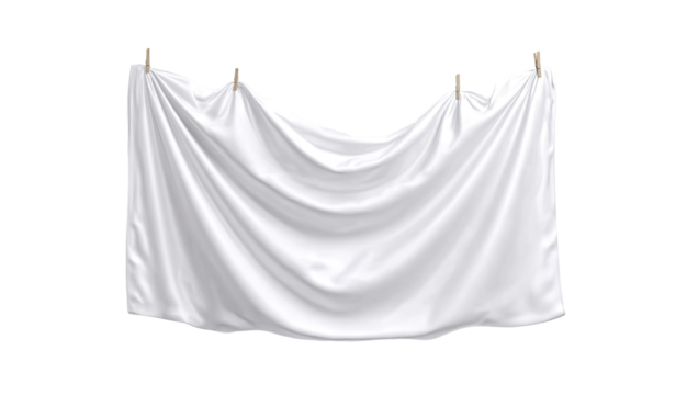 White fabric draped over clothesline (1)