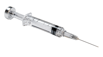 Empty syringe isolated on transparent background