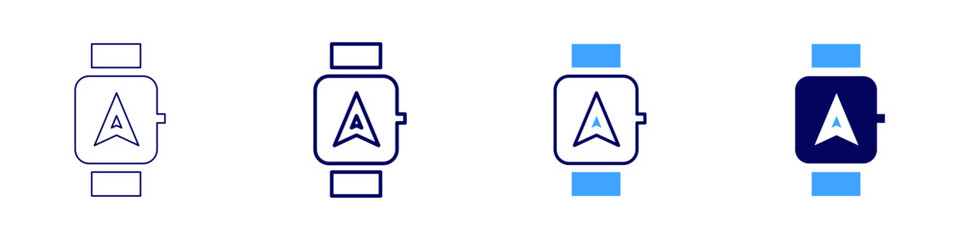 Campus navigation icon in 4 different styles. Thin Line, Line, Bold Line, Duotone. Duotone style. Editable stroke