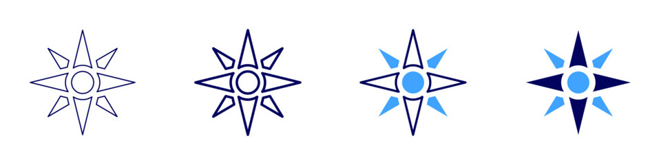 Marine navigation icon in 4 different styles. Thin Line, Line, Bold Line, Duotone. Duotone style. Editable stroke