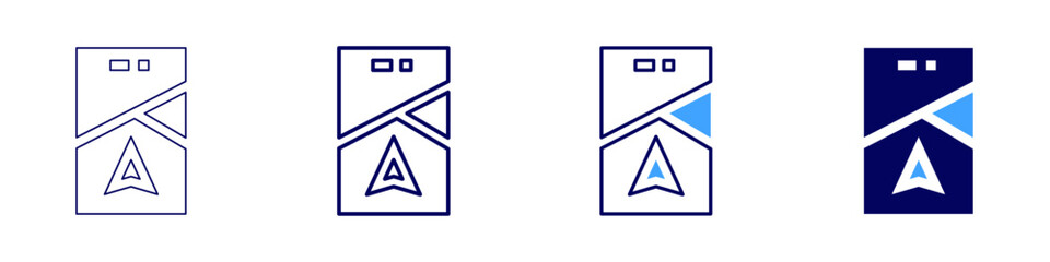 Waypoint navigation icon in 4 different styles. Thin Line, Line, Bold Line, Duotone. Duotone style. Editable stroke