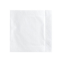 A square white folded napkin on a black background, subtly textured and centered