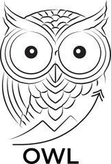 Minimal Owl Line Art | Elegant Night Bird Illustration | Spiritual Wildlife Design