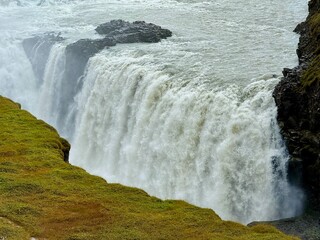Gullfoss Waterfall, Golden Circle, Icelandic Nature Landscape