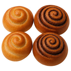 Fototapeta premium Set of sweet rolls and cinnamon buns