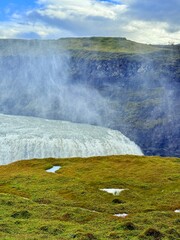 Gullfoss Waterfall, Golden Circle, Icelandic Nature Landscape