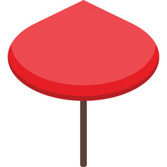 Isometric red lollipop on a stick isolated on a white background with subtle 3d shading and a smooth glossy finish ideal for candy or sweet promotion