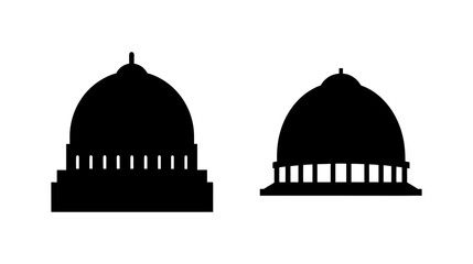 Two distinct dome silhouettes architectural elements building tops monumental structures