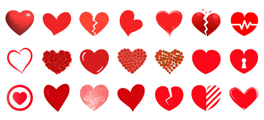 Glossy 3D Heart Love Symbol Red Symbol of Love, Romance, and Affection - Icon for Valentine's Designs