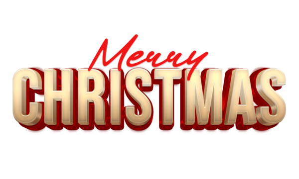 Merry christmas 3d text effect