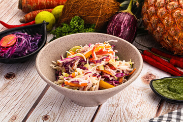 Fresh crab salad with cabbage