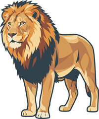 Obraz premium Majestic Lion Stock Illustration Powerful Wildlife Icon in EPS Vector Format for Creative Design Projects