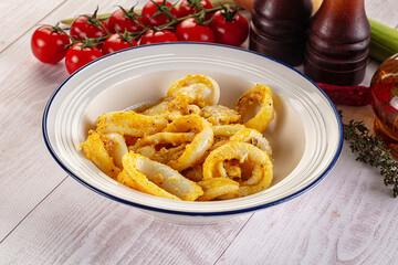 Roasted squid rings snack appetizer