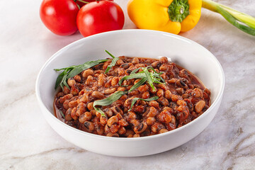 Black eye beans wutg tomato sauce