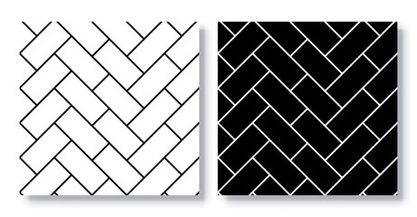 Set of Seamless Herringbone Patterns, Vector.