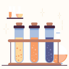 test tubes with colorful liquid vector  lab scienc