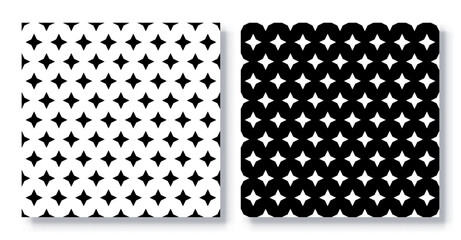 Set of Seamless Star Shape Patterns, Vector.