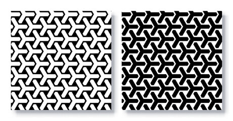 Set of Seamless Interlocking Y Patterns, Vector.