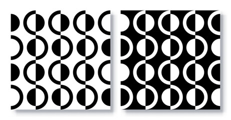 Set of Seamless Geometric Patterns Vector.