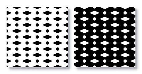 Set of Seamless Geometric Patterns Vector.