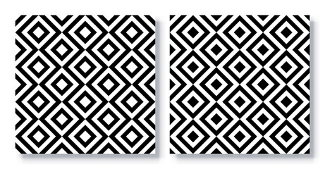 Set of Seamless Geometric Patterns Vector.
