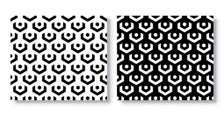 Set of Seamless Geometric Patterns Vector.