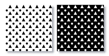 Set of Seamless Geometric Patterns Vector.