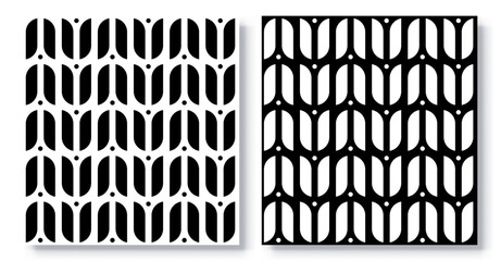 Set of Seamless Geometric Patterns Vector.