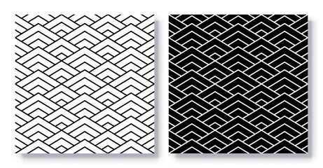 Set of Seamless Fish Scales Patterns, Vector.