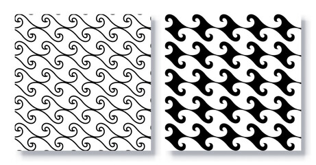 Set of Seamless Wavy Patterns, Vector.