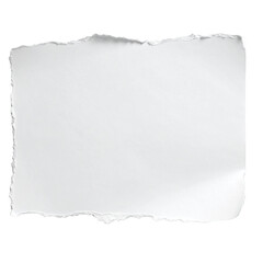 Fototapeta premium Torn, white rectangle of paper against a black background, with jagged edges and folded corner