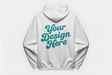 White Hoodie Back View Mockup with Placeholder Text for Apparel Design  hoodie mockup