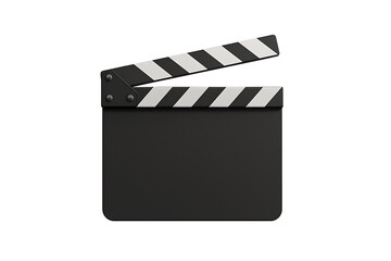 Movie clapperboard isolated on transparent background