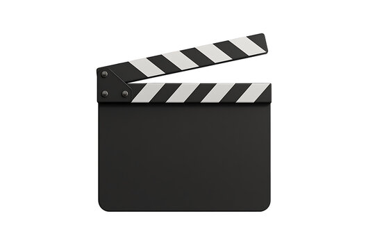 Movie clapperboard isolated on transparent background