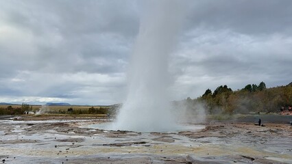 Geysir Geothermal Area, Hot Springs and Steam in Golden Circle, Iceland