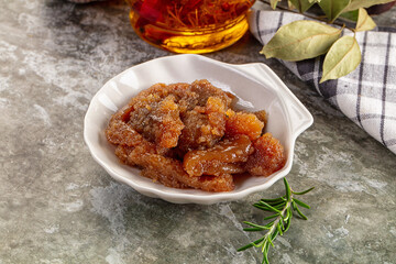 Salted herring fish caviar snack