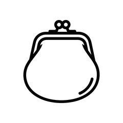 Coin purse wallet line icon vector symbol for finance money