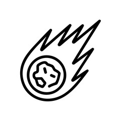 Burning Meteor Icon Illustration