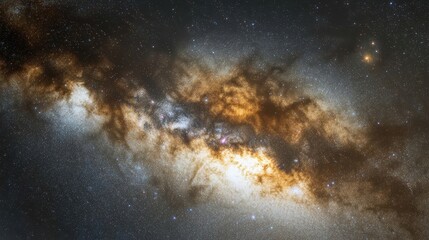 A Stunning View of a Colorful Galaxy with Bright Stars and Mysterious Clouds in Space