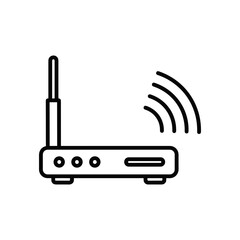 Wi Fi router line icon for wireless internet connection vector